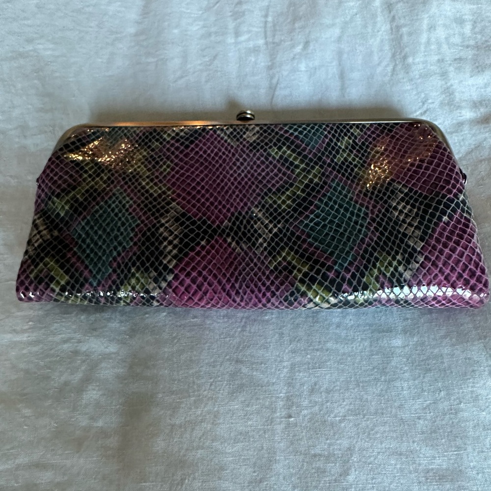 Multicolor Snakeskin Clutch